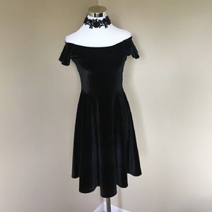 Black velvet dress
